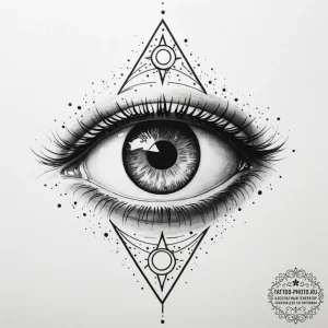 Tattoo sketch a cosmic eye with stars reflect... - эскиз тату (№1755219889_0, 15.08.2025 01:04) — tattoo-photo.ru