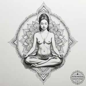 Tattoo design a geometric outline of a person... - эскиз тату (№1755221500_0, 15.08.2025 01:31) — tattoo-photo.ru