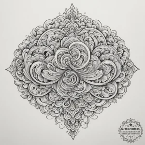 Tattoo sketch a powerful, swirling cloud form... - эскиз тату (№1755222310_0, 15.08.2025 01:45) — tattoo-photo.ru