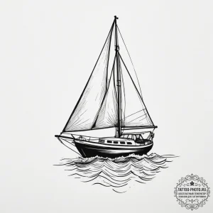 Sailboat, tattoo sketch design, black and whi... - эскиз тату (№1755270935_0, 15.08.2025 15:15) — tattoo-photo.ru