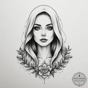 Tattoo sketch a subtle 'ghost' outline of a l... - эскиз тату (№1755275559_0, 15.08.2025 16:32) — tattoo-photo.ru