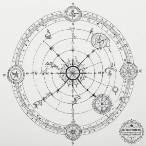 Tattoo sketch a zodiac constellation on an an... - эскиз тату (№1755277358_0, 15.08.2025 17:02) — tattoo-photo.ru