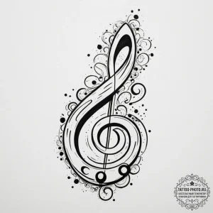 Bass clef, tattoo sketch design, new school t... - эскиз тату (№1755277953_0, 15.08.2025 17:12) — tattoo-photo.ru
