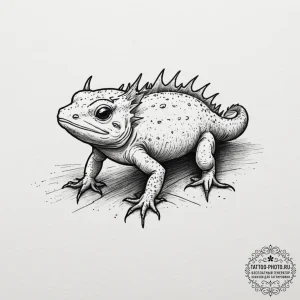 An axolotl, tattoo drawing outline, sketch ta... - эскиз тату (№1755279540_0, 15.08.2025 17:39) — tattoo-photo.ru