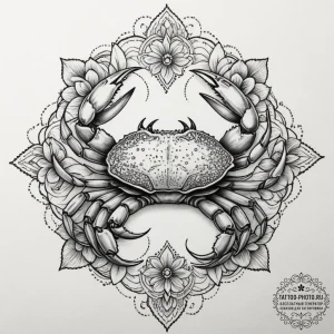 Tattoo design a cancer crab, with its shell c... - эскиз тату (№1755279739_0, 15.08.2025 17:42) — tattoo-photo.ru