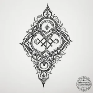 Tattoo sketch: an ornamental tattoo featuring... - эскиз тату (№1755285120_0, 15.08.2025 19:12) — tattoo-photo.ru