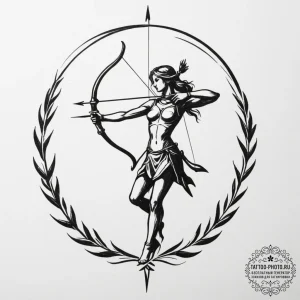 Tattoo sketch a sagittarius archer's silhouet... - эскиз тату (№1755286308_0, 15.08.2025 19:31) — tattoo-photo.ru