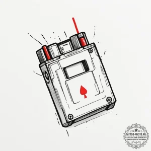 Tattoo design a game cartridge with a single... - эскиз тату (№1755288288_0, 15.08.2025 20:04) — tattoo-photo.ru