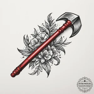 Tattoo design a miner's pickaxe, symbolizing... - эскиз тату (№1755289690_0, 15.08.2025 20:28) — tattoo-photo.ru