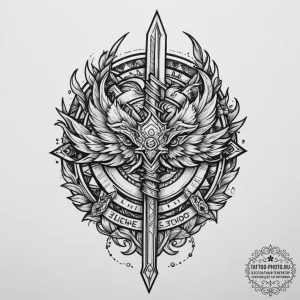 Tattoo design a retro character's signature w... - эскиз тату (№1755290083_0, 15.08.2025 20:34) — tattoo-photo.ru