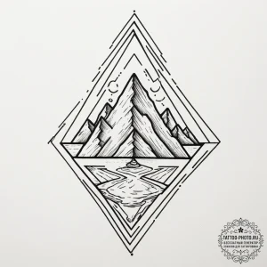 Peak ace, tattoo drawing outline, minimalist... - эскиз тату (№1755292458_0, 15.08.2025 21:14) — tattoo-photo.ru