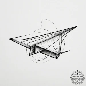 Tattoo design a classic paper airplane., tatt... - эскиз тату (№1755292853_0, 15.08.2025 21:20) — tattoo-photo.ru