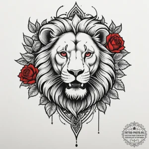 Tattoo sketch a leo lion, rendered with raw,... - эскиз тату (№1755293444_0, 15.08.2025 21:30) — tattoo-photo.ru