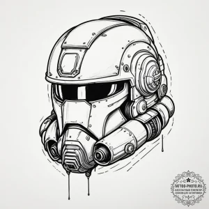 Tattoo sketch a space marine's helmet with a... - эскиз тату (№1755293643_0, 15.08.2025 21:34) — tattoo-photo.ru