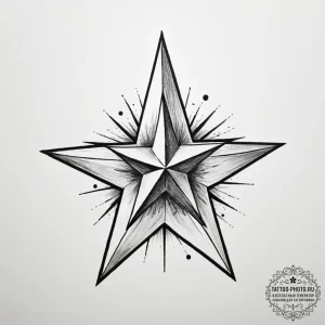 Tattoo sketch a strong, clear star acting as... - эскиз тату (№1755299439_0, 15.08.2025 23:10) — tattoo-photo.ru