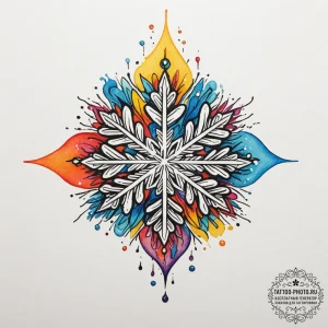 Tattoo design a single, delicate snowflake me... - эскиз тату (№1755301639_0, 15.08.2025 23:47) — tattoo-photo.ru