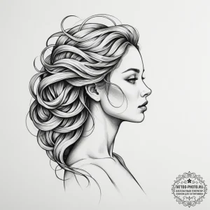 Tattoo design a virgo maiden's profile hidden... - эскиз тату (№1755302428_0, 16.08.2025 00:00) — tattoo-photo.ru