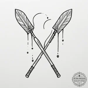 Tattoo sketch a pair of oars or paddles, symb... - эскиз тату (№1755303628_0, 16.08.2025 00:20) — tattoo-photo.ru