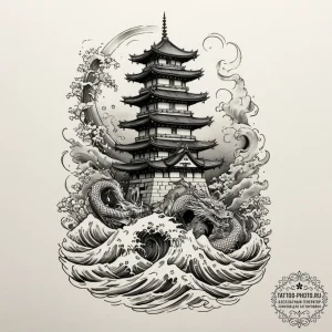 Tattoo sketch a sturdy castle tower standing... - эскиз тату (№1755305431_0, 16.08.2025 00:50) — tattoo-photo.ru