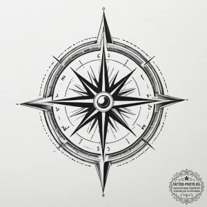 A compass rose (is there as wind rose, but ca... - эскиз тату (№1755308640_0, 16.08.2025 01:44) — tattoo-photo.ru