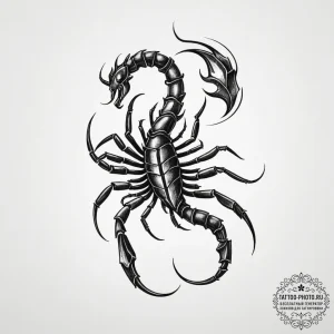 Tattoo design a scorpio scorpion's tail curli... - эскиз тату (№1755309039_0, 16.08.2025 01:50) — tattoo-photo.ru