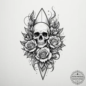 Tattoo sketch a stylized surfboard on one, a... - эскиз тату (№1755310049_0, 16.08.2025 02:07) — tattoo-photo.ru