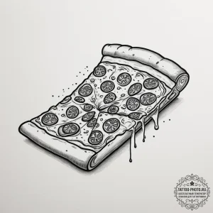 Tattoo design a 'pizza slice' on one, a 'pizz... - эскиз тату (№1755311680_0, 16.08.2025 02:34) — tattoo-photo.ru