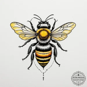 Bee, tattoo drawing outline, minimalist tatto... - эскиз тату (№1755311880_0, 16.08.2025 02:38) — tattoo-photo.ru