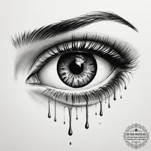 A photorealistic rendering of a human eye, sh... - эскиз тату (№1755315908_0, 16.08.2025 03:45) — tattoo-photo.ru