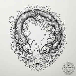 Tattoo design two distant islands connected b... - эскиз тату (№1755321537_0, 16.08.2025 05:18) — tattoo-photo.ru