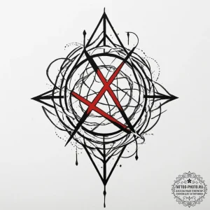 Tattoo design a minimalist symbol of a "mute"... - эскиз тату (№1755325365_0, 16.08.2025 06:22) — tattoo-photo.ru