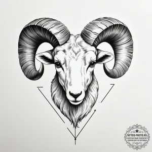 Tattoo sketch an aries ram's head, half reali... - эскиз тату (№1755325565_0, 16.08.2025 06:26) — tattoo-photo.ru