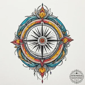 Talisman, tattoo line art, vibrant colors, fu... - эскиз тату (№1755326170_0, 16.08.2025 06:36) — tattoo-photo.ru