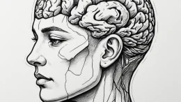Human head with exposed holographic brain, co... - эскиз тату (№1755326965_0, 16.08.2025 06:49) — tattoo-photo.ru