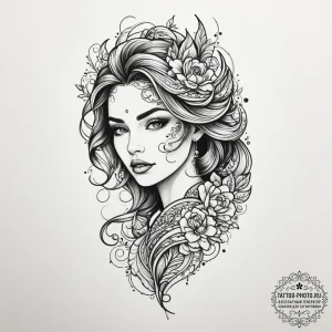 Tattoo sketch an intricate mosaic pattern in... - эскиз тату (№1755327555_0, 16.08.2025 06:59) — tattoo-photo.ru
