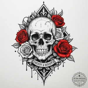 Tattoo sketch a vibrant burst of color from a... - эскиз тату (№1755328764_0, 16.08.2025 07:19) — tattoo-photo.ru