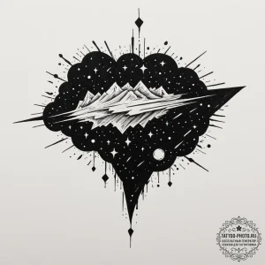 Tattoo design a single, powerful meteor strea... - эскиз тату (№1755330169_0, 16.08.2025 07:42) — tattoo-photo.ru