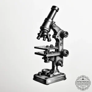 Antique microscope - эскиз тату (№1755332161_0, 16.08.2025 08:16) — tattoo-photo.ru