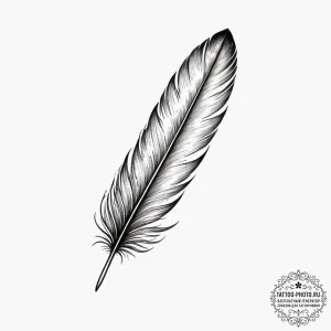 Tattoo design a floating feather with subtle... - эскиз тату (№1755332555_0, 16.08.2025 08:22) — tattoo-photo.ru