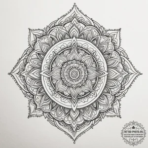 Tattoo sketch an intricate mandala pattern fi... - эскиз тату (№1755336179_0, 16.08.2025 09:22) — tattoo-photo.ru