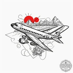 Tattoo sketch a tiny airplane or bird., conce... - эскиз тату (№1755337187_0, 16.08.2025 09:39) — tattoo-photo.ru