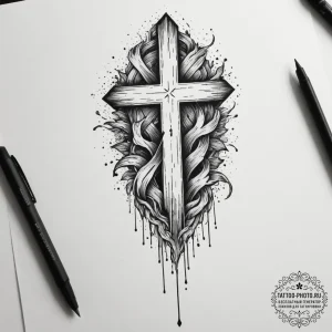142. tattoo design: a "potok" rune integrated... - эскиз тату (№1755342810_0, 16.08.2025 11:13) — tattoo-photo.ru