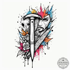 Straight razor, tattoo line art, black outlin... - эскиз тату (№1755343015_0, 16.08.2025 11:16) — tattoo-photo.ru