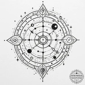 Tattoo sketch a cosmic watercolor background... - эскиз тату (№1755348032_0, 16.08.2025 12:40) — tattoo-photo.ru