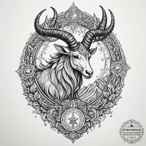 Tattoo design a capricorn symbol made of stro... - эскиз тату (№1755350040_0, 16.08.2025 13:14) — tattoo-photo.ru