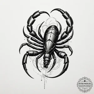 Tattoo design a scorpio scorpion, drawn with... - эскиз тату (№1755350440_0, 16.08.2025 13:20) — tattoo-photo.ru