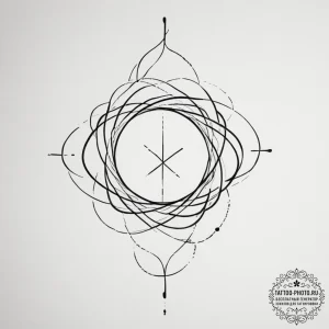 Tattoo sketch a glowing data stream forming a... - эскиз тату (№1755353230_0, 16.08.2025 14:07) — tattoo-photo.ru