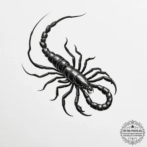 Tattoo design a scorpio scorpion's tail curli... - эскиз тату (№1755353636_0, 16.08.2025 14:13) — tattoo-photo.ru