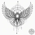Icarus with mechanical wings, tattoo line art... - эскиз тату (№1755354239_0, 16.08.2025 14:23) — tattoo-photo.ru