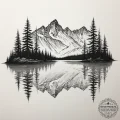 A serene, mirror-like lake in the canadian ro... - эскиз тату (№1755355035_0, 16.08.2025 14:37) — tattoo-photo.ru